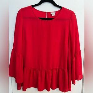 J.Crew blouse. Size medium. Red.